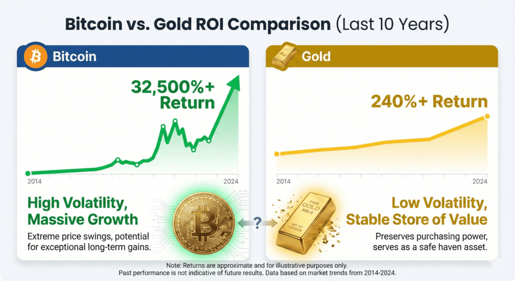 Bitcoin, ROI, Gold, Crypto Inflation,