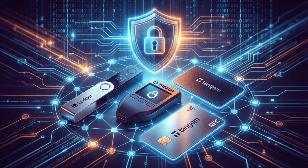 Best Hardware Wallets 2026 comparison of Ledger, Trezor, and Tangem
