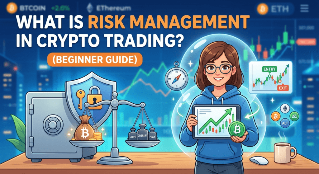 risk management in crypto trading example showing stop-loss strategy and capital protection techniques