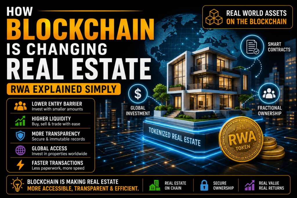 blockchain in real estate showing rwa tokenization fractional property ownership and digital assets