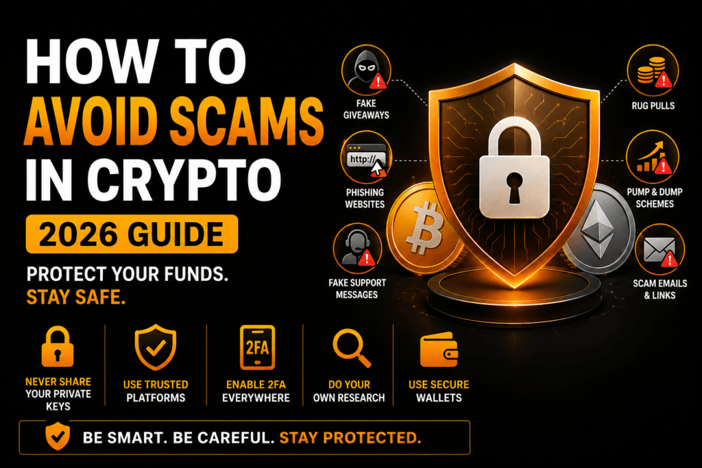 how to avoid crypto scams showing phishing rug pulls fake giveaways and safety tips